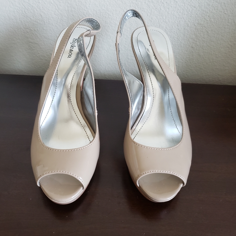 Style&Co  Faith slingback heels Nude 6.5